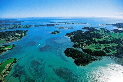 Ōhiwa estuary from above